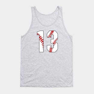 Baseball Number 13 #13 Baseball Shirt Jersey Favorite Player Biggest Fan Tank Top